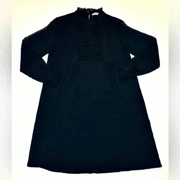 Zara Women’s Black Long Sleeve Dress High Neck Size- Small - Picture 3 of 10